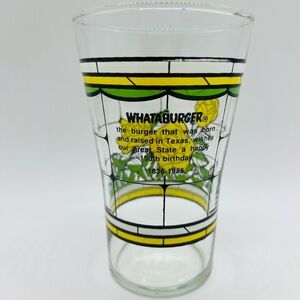 Whataburger Commemorative 150th  Anniversary Glass Yellow Rose of Texas